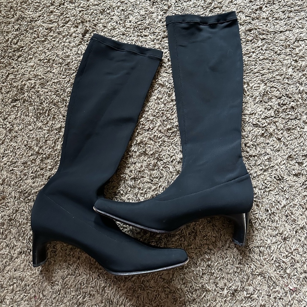 Vintage 90’s Y2K Anne Klein Elegant Black Knee-High Women's Boots